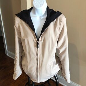 Liz Claiborne Ladies Reversible Coat, Black/Tan, Size Small